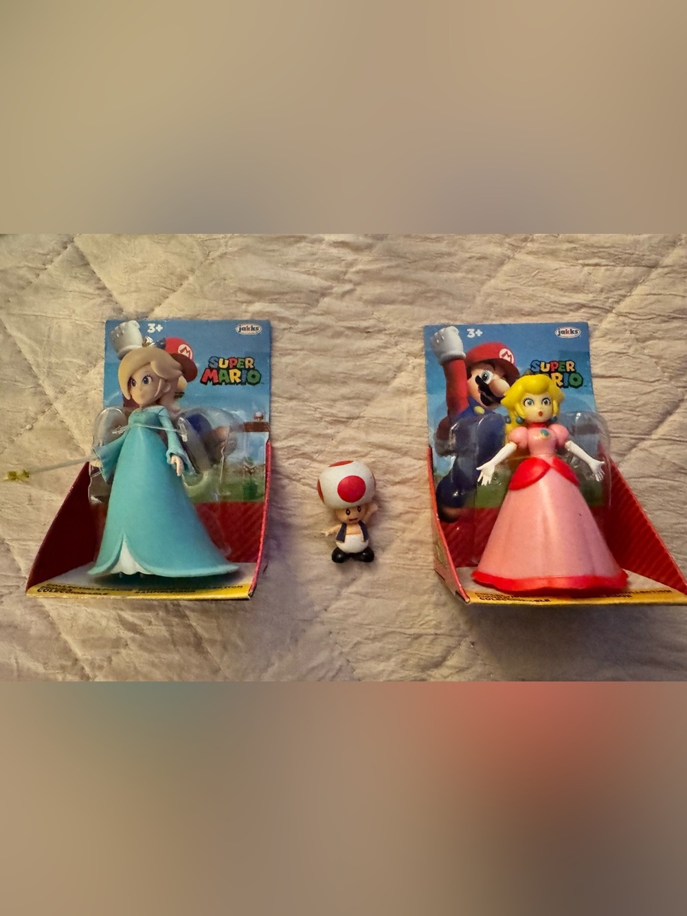 Nintendo Princess Peach & Rosalina Figure Set with Toad - Pink, Blue, White